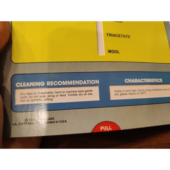 Vintage Fabric Care & Sewing Guide Pull Chart ~ 5x10" Great Shape Out Of Print - Picture 6 of 6